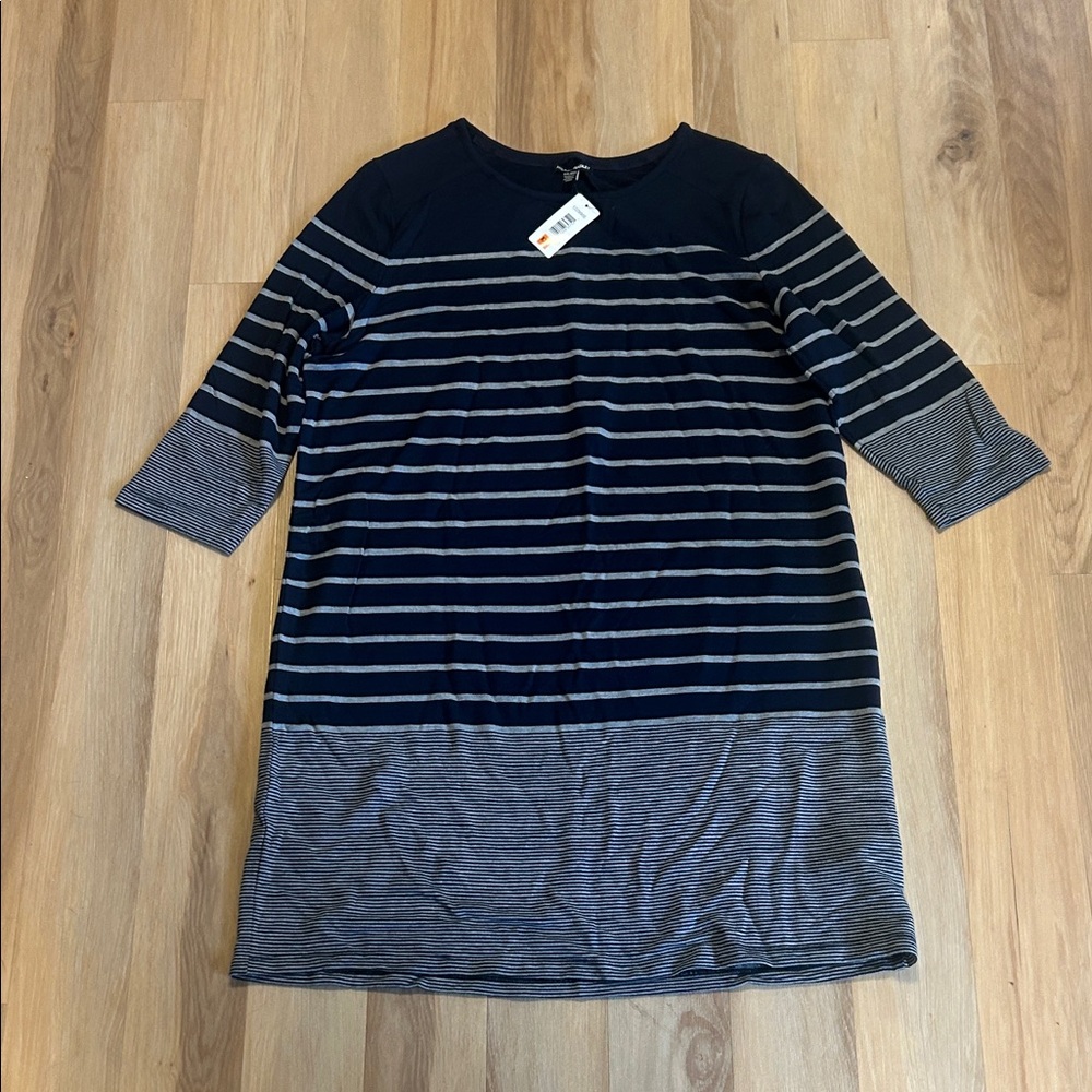 Hilary Radley Navy and Gray Dress